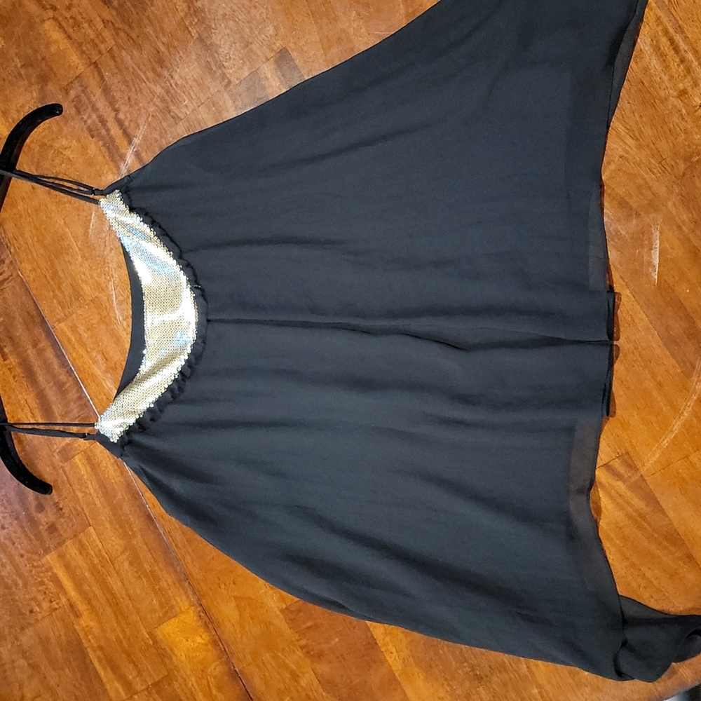 Express Chiffon Dressy Tank Black
